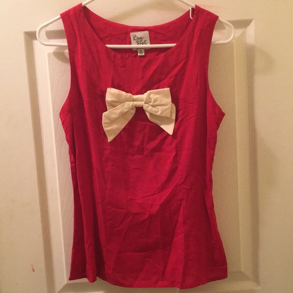 Modcloth Tops - Red Blouse with Bow